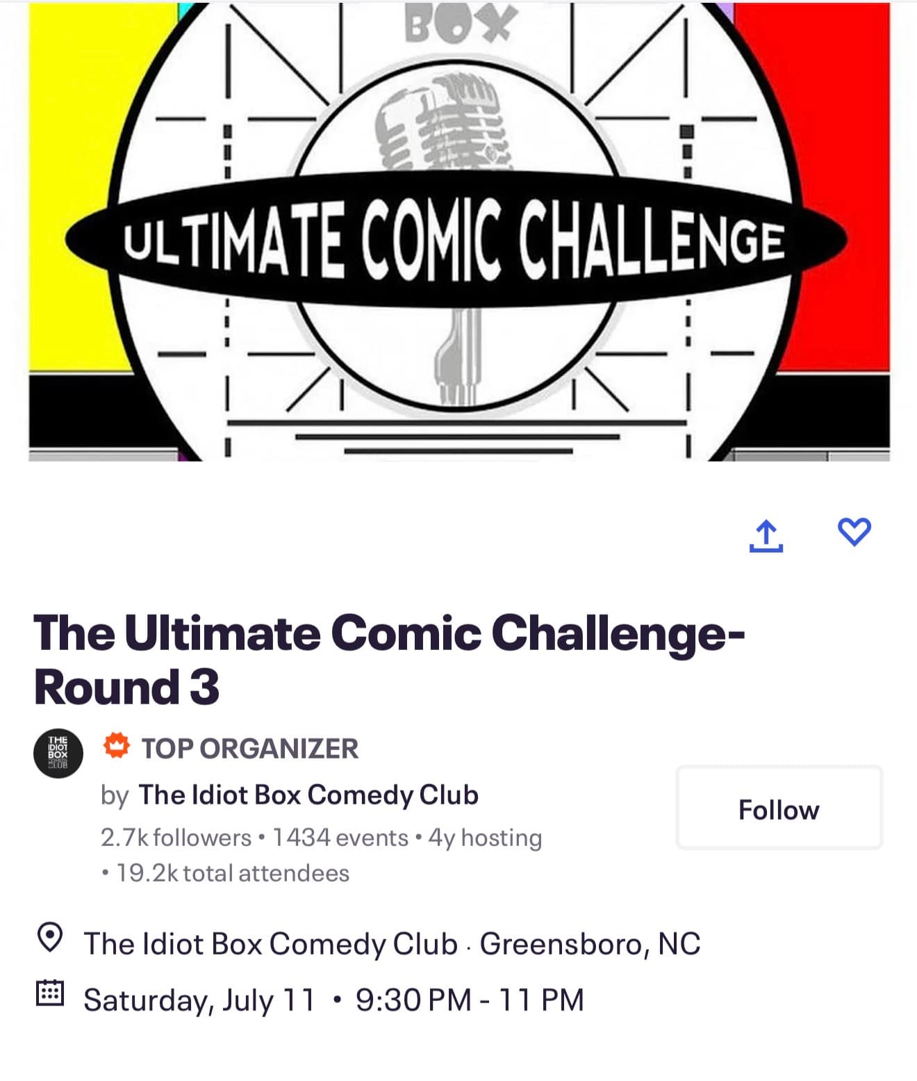 Ultimate Comic Challenge - IdiotBox Comedy Club, Greensboro